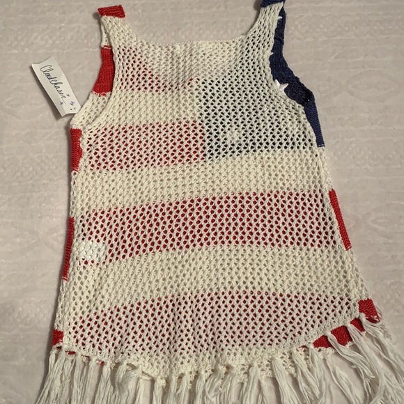 Cloud Chaser stars & stripes crocheted top with fringe size XS, NWTs - Picture 6 of 8